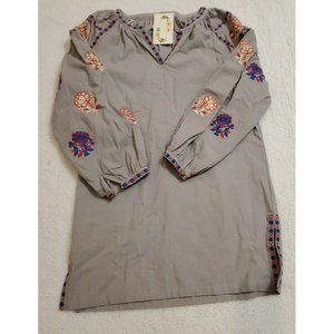 Velzera Tunic Dress Shirt Embroidered Size Small New w/ Tags